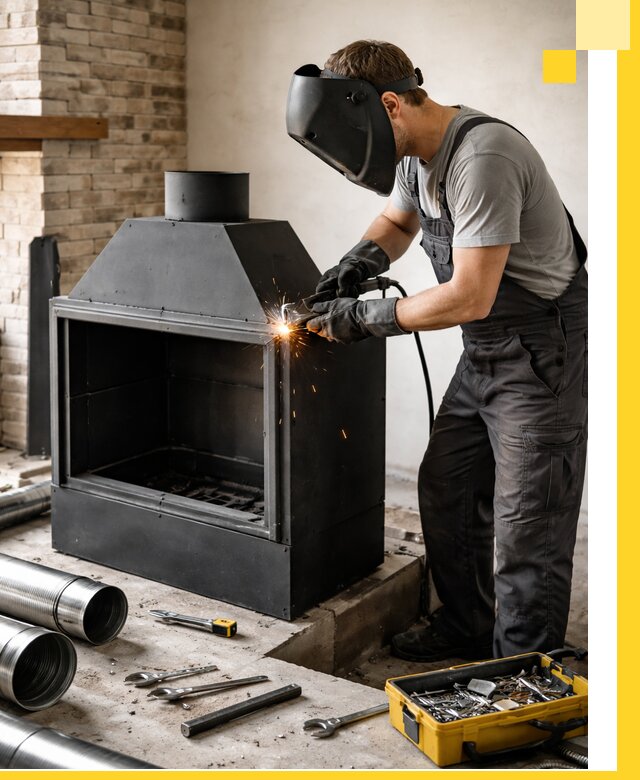 Продажа и установка металлических каминов в Алексеевке под ключ