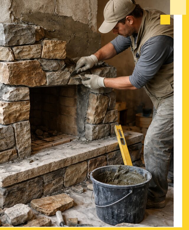 Изготовление и установка каменных каминов под ключ в Алексеевке