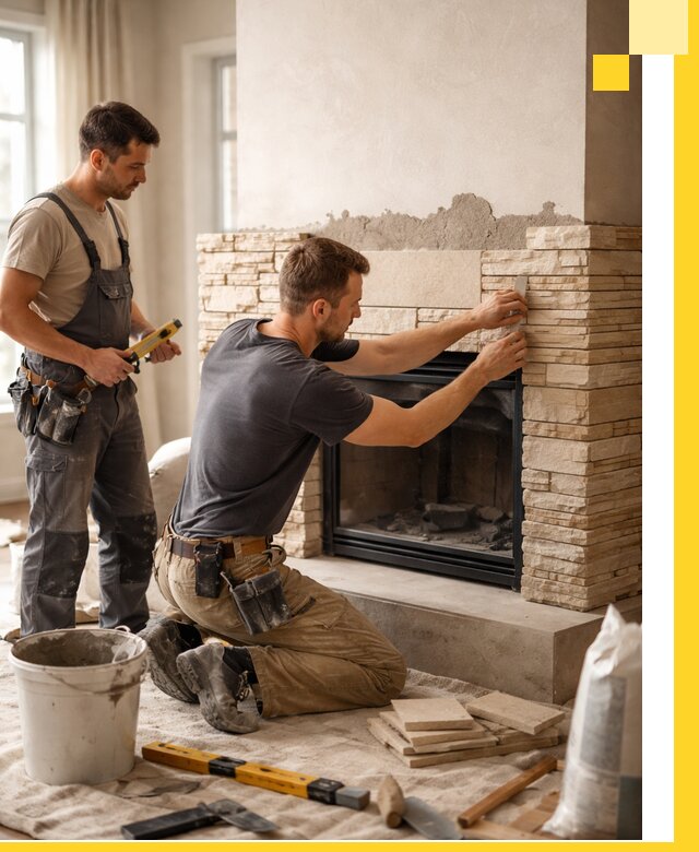 Установка и монтаж каминов для загородного дома в Алексеевке