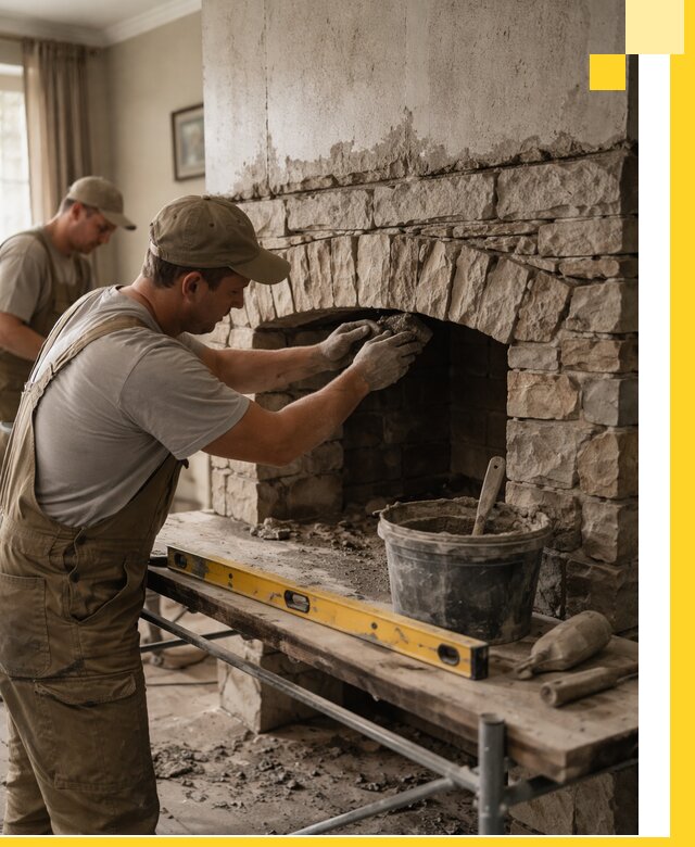 Изготовление каминов под ключ в Алексеевке, монтаж и отделка