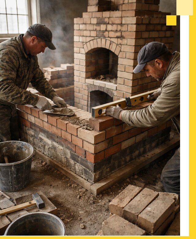 Изготовление и монтаж печей и каминов из кирпича в Алексеевке