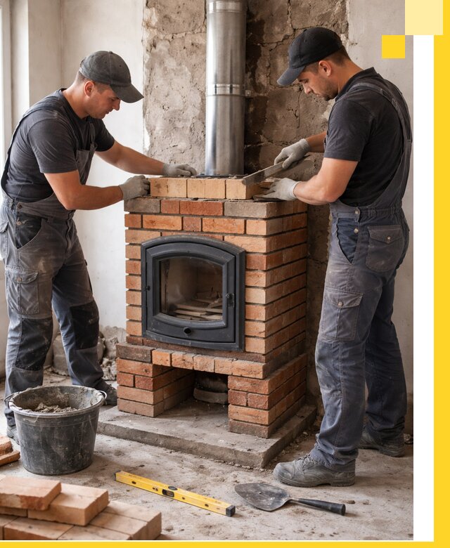 Монтаж печи камина под ключ в Алексеевке с гарантией и пусконаладкой