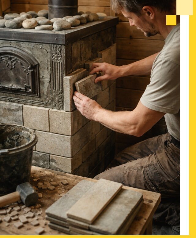 Облицовка банных печей в Алексеевке профессиональная отделка