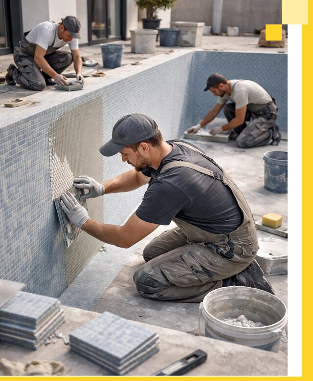 Облицовка бассейнов в Алексеевке плитка мозаика гидроизоляция