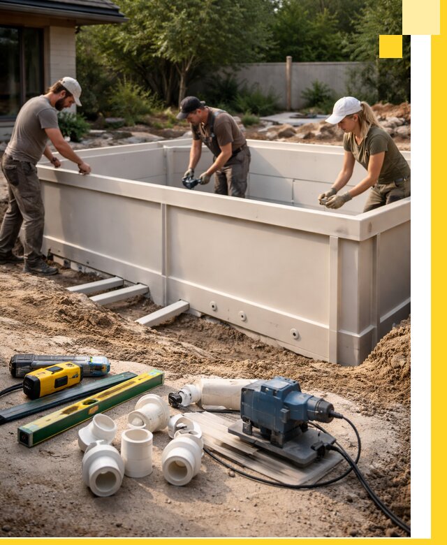 Установка полипропиленовых бассейнов под ключ в Алексеевке