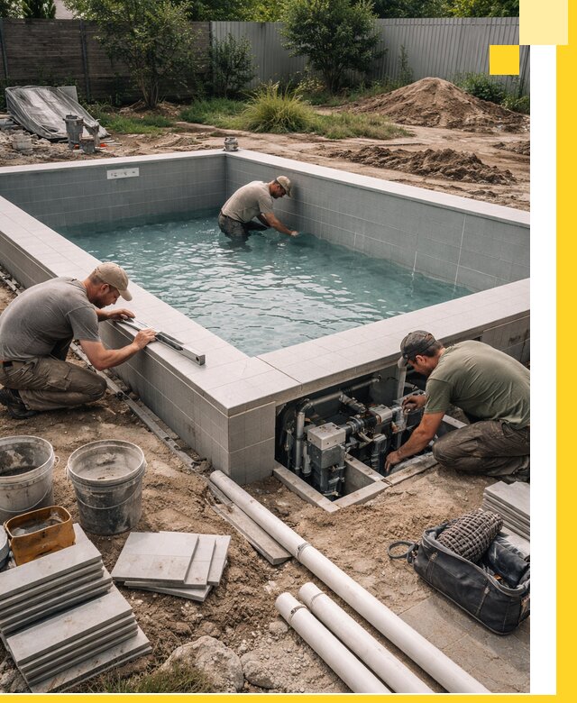 Строительство и монтаж бассейнов для дачи под ключ в Алексеевке