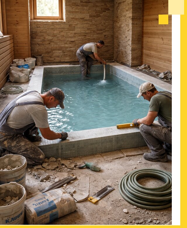 Проектирование и строительство бассейнов для бани в Алексеевке