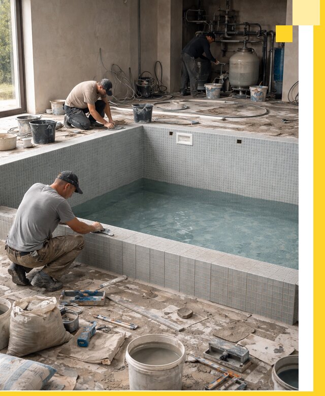 Строительство и монтаж бассейнов в помещении в Алексеевке