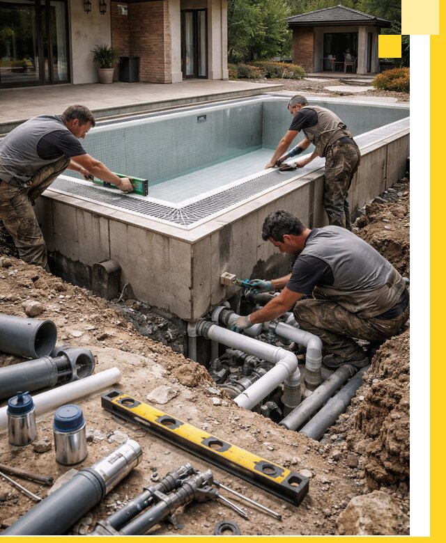 Строительство переливных бассейнов в Алексеевке под ключ