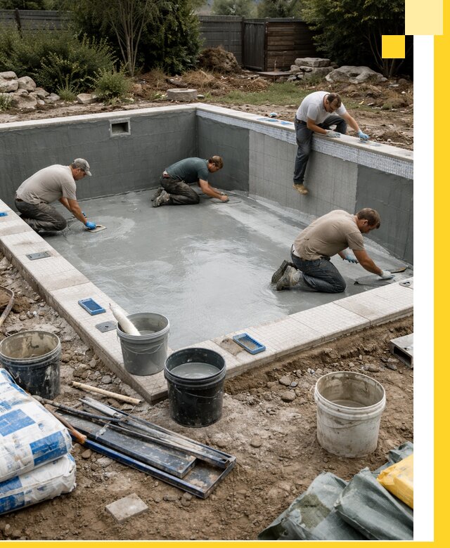 Изготовление и монтаж чаши бассейна под ключ в Алексеевке