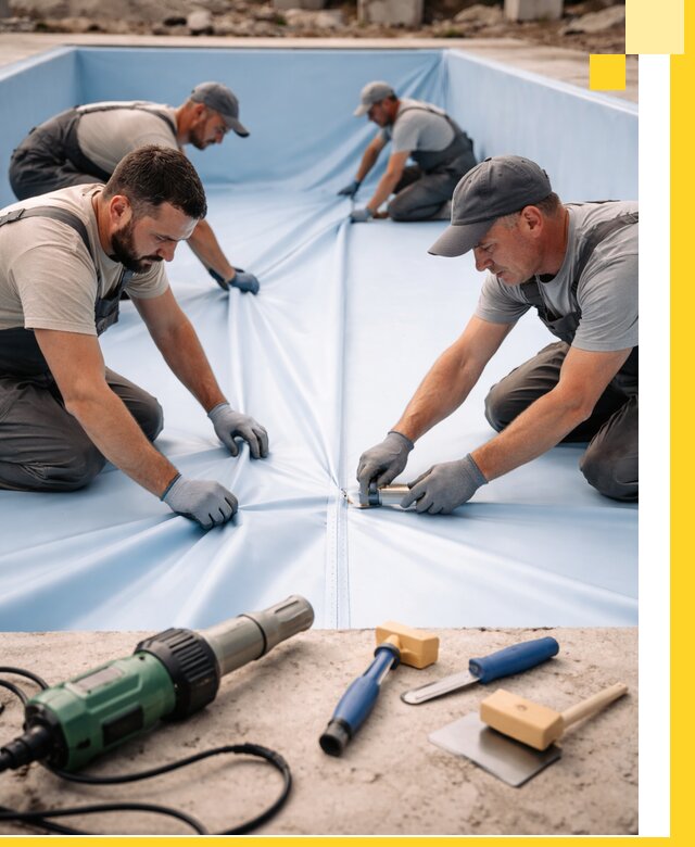 ПВХ пленка для бассейнов с монтажом и гарантией в Алексеевке