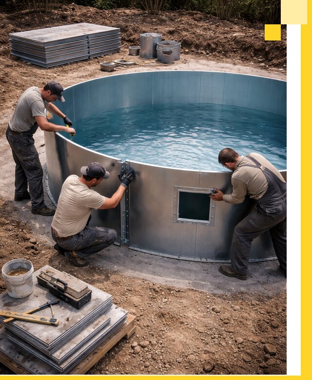 Круглые бассейны под ключ в Алексеевке проектирование и монтаж