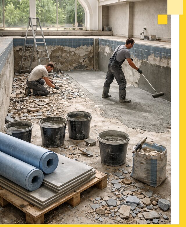 Реконструкция бассейнов в Алексеевке: ремонт, гидроизоляция