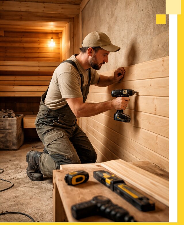 Профессиональная внутренняя отделка бани в Алексеевке под ключ