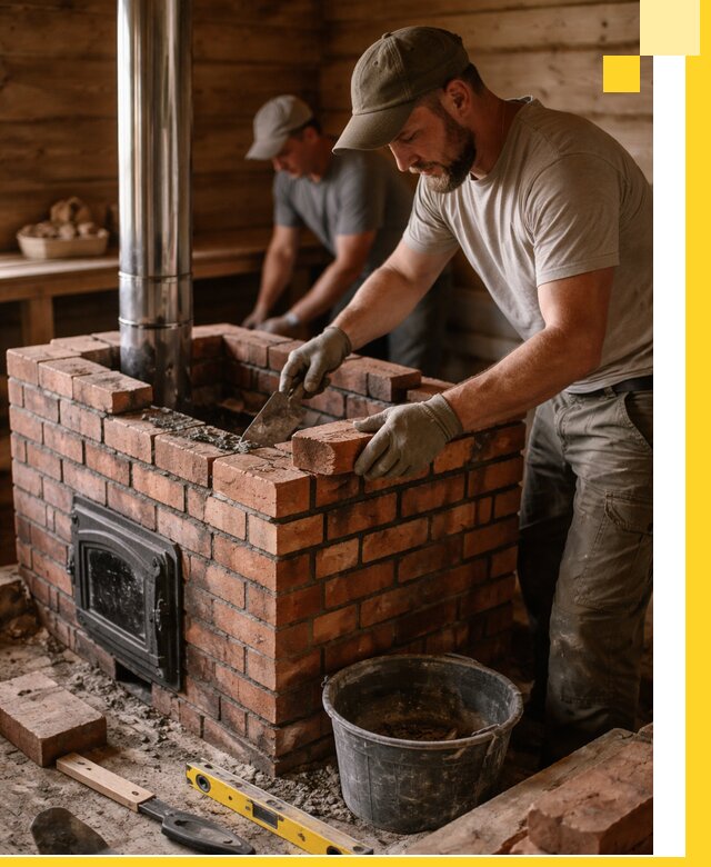 Кирпичные печи для бани под ключ в Алексеевке, проект и монтаж