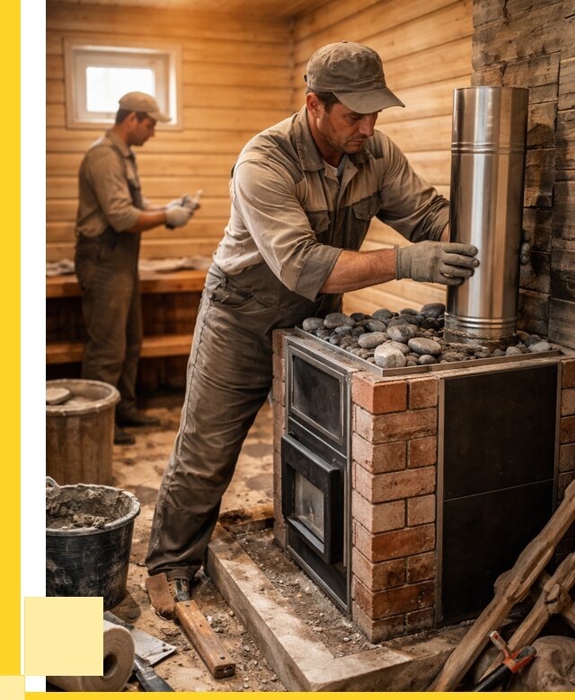 Монтаж печи в бане под ключ в Алексеевке от 20248 р. | ЭриданЛкв