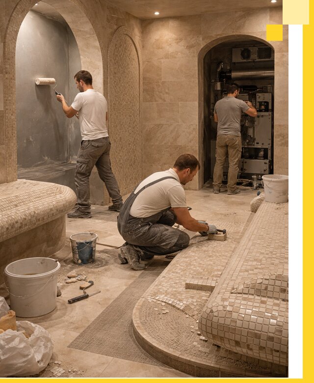 Строительство бани с хамамом и бассейном под ключ в Алексеевке