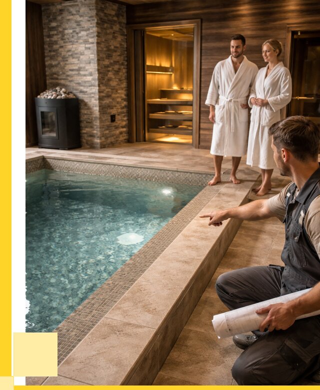 Проект бани с бассейном под ключ в Алексеевке от 65806 р. | ЭриданЛкв