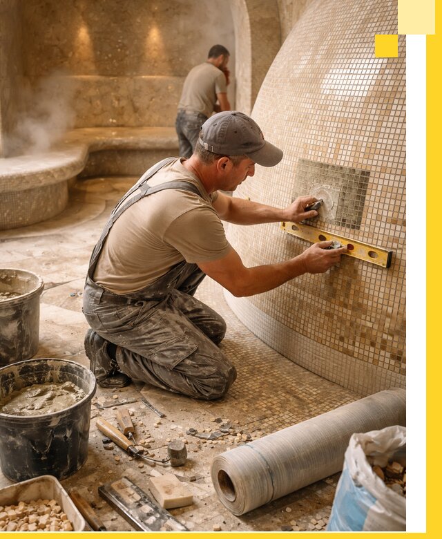 Хамам под ключ в Алексеевке: проектирование, строительство, отделка