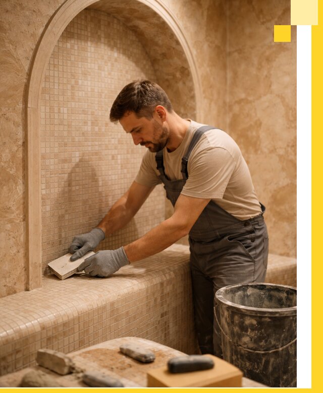 Профессиональная отделка хамамов с мозаикой под ключ в Алексеевке