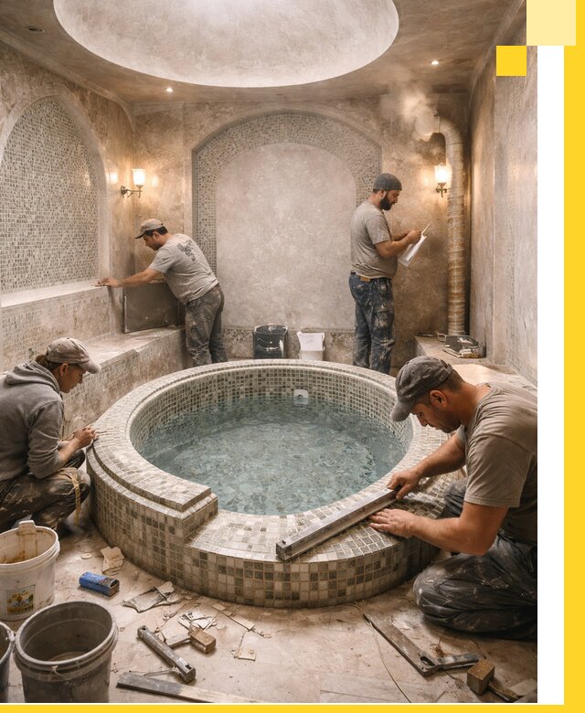 Профессиональное строительство хамама с бассейном в Алексеевке под ключ