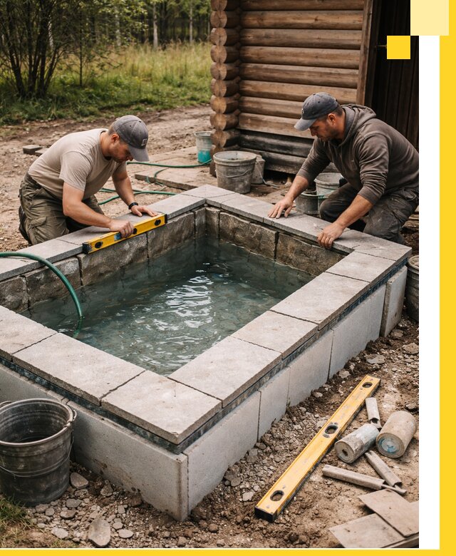 Изготовление и установка холодных купелей под ключ в Алексеевке